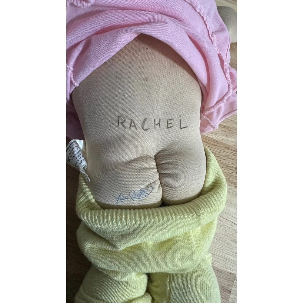 Vintage Cabbage Patch Kids Doll 1982 Coleco Blonde Yarn Pigtails Blue Eyes Pink
